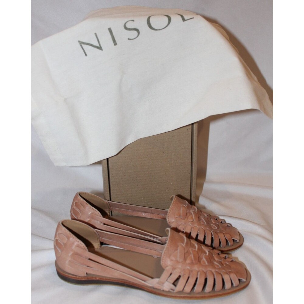 Nisolo Leather Sandal Huarache Women's size Desert Rose NEW with box and bag